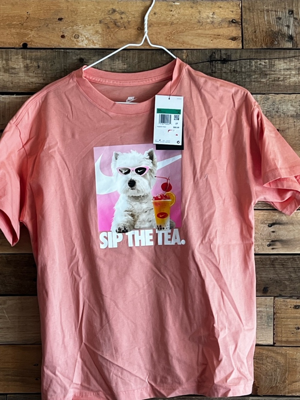 Nike Graphic Tee with "Sip The Tea" Print